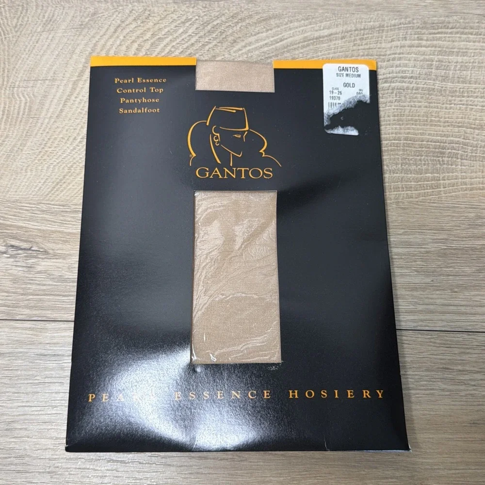 Vintage Gantos Pearl Essence Hosiery Pantyhose Medium Gray Gold Silver Lot 3